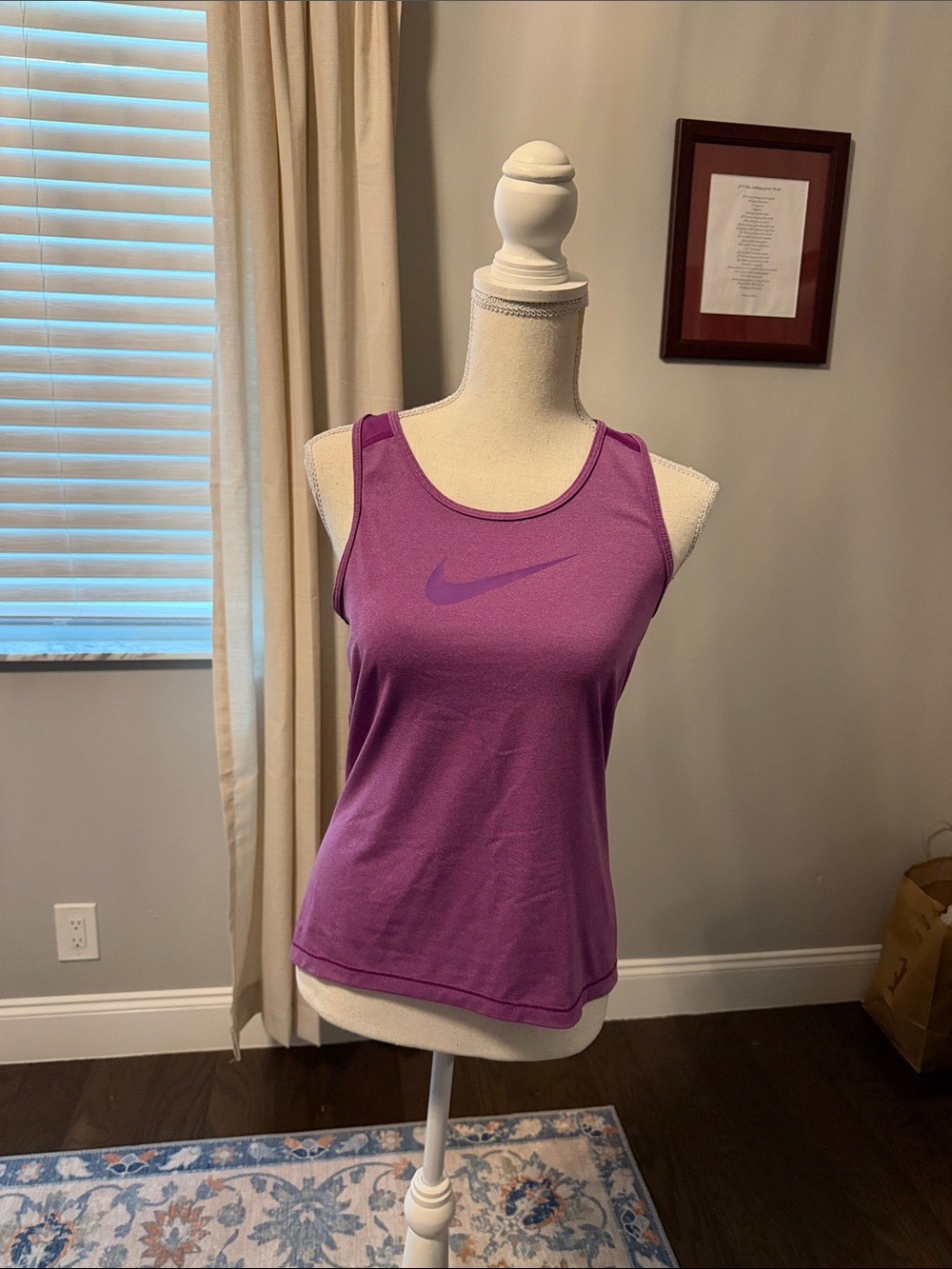 Nike Purple Athletic Scoop Tank with Tonal Swoosh